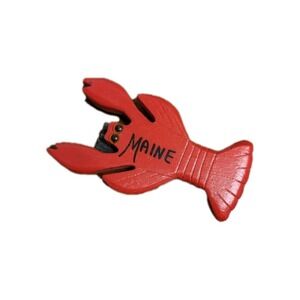 Vintage Maine Specialty Crafts Wooden Lobster Magnet Hand Painted Souvenir 4...